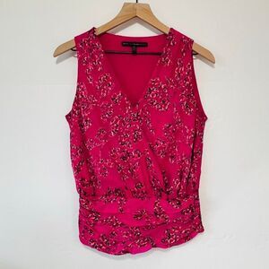 White House Black Market Pink Floral Print Sleeveless Blouse   Size XS